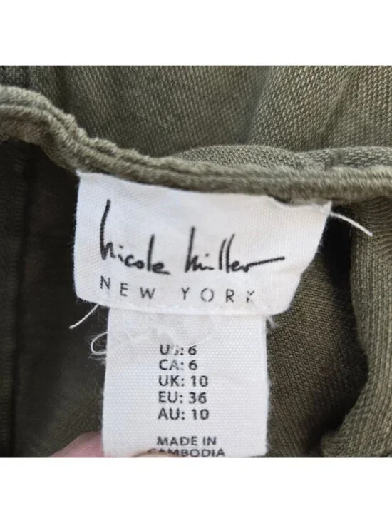 Nicole Miller Linen & Viscose Blend Sleeveless Wide Leg Jumpsuit Size 6 - Picture 3 of 7